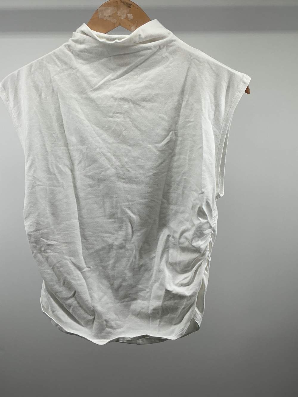 Stretch Cotton Jersey Sleeveless Mock Neck Top